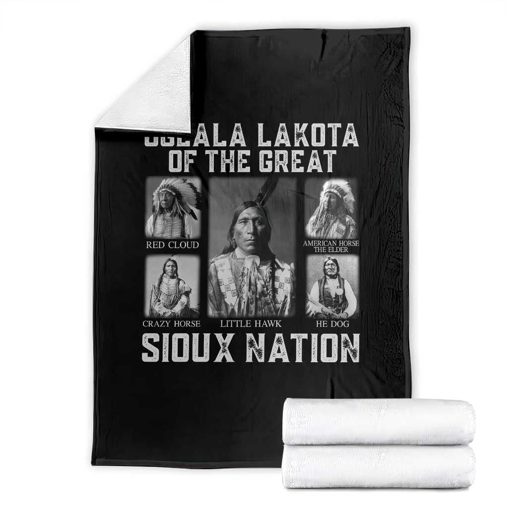 Oglala Lakota Of The Great Sioux Nation Throw Blanket Native American Chiefs - Wonder Print Shop