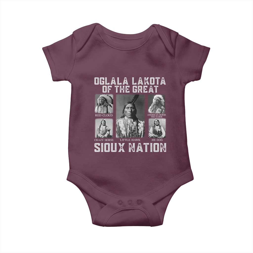 Oglala Lakota Of The Great Sioux Nation Baby Onesie Native American Chiefs - Wonder Print Shop