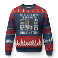 Oglala Lakota Of The Great Sioux Nation Ugly Christmas Sweater Native American Chiefs - Wonder Print Shop