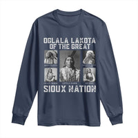Oglala Lakota Of The Great Sioux Nation Long Sleeve Shirt Native American Chiefs - Wonder Print Shop