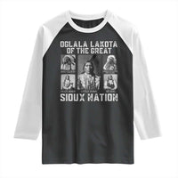 Oglala Lakota Of The Great Sioux Nation Raglan Shirt Native American Chiefs - Wonder Print Shop