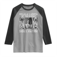 Oglala Lakota Of The Great Sioux Nation Raglan Shirt Native American Chiefs - Wonder Print Shop