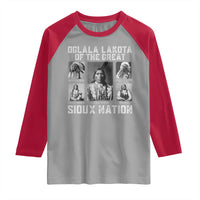 Oglala Lakota Of The Great Sioux Nation Raglan Shirt Native American Chiefs - Wonder Print Shop