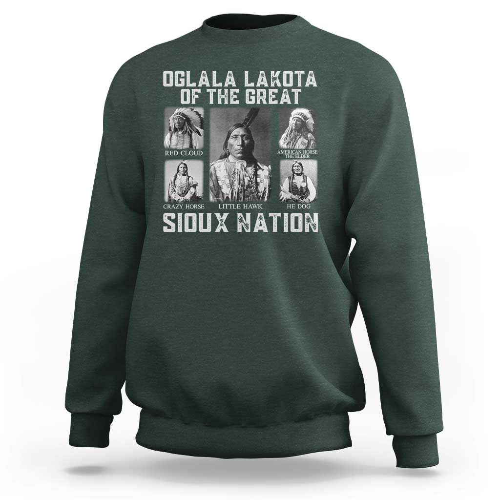 Oglala Lakota Of The Great Sioux Nation Sweatshirt Native American Chiefs - Wonder Print Shop