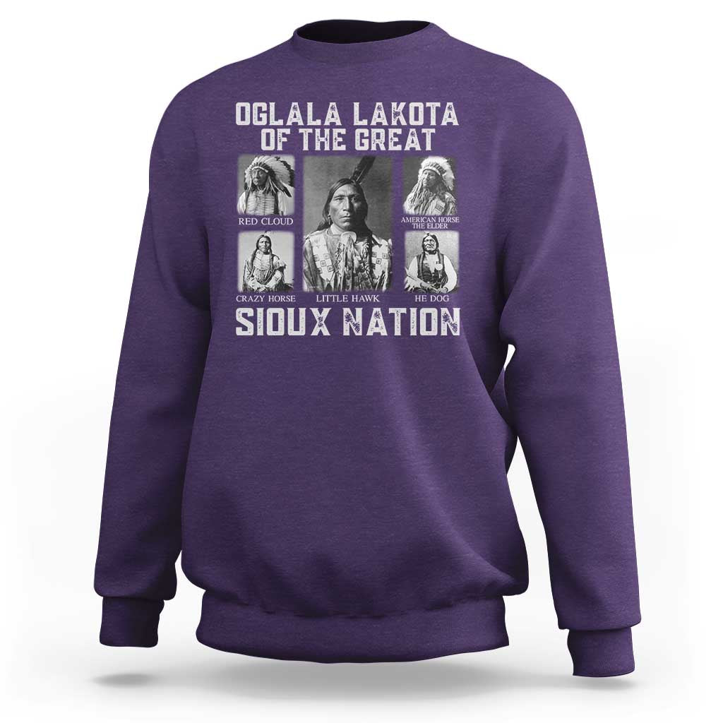 Oglala Lakota Of The Great Sioux Nation Sweatshirt Native American Chiefs - Wonder Print Shop