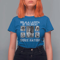 Oglala Lakota Of The Great Sioux Nation T Shirt For Women Native American Chiefs - Wonder Print Shop