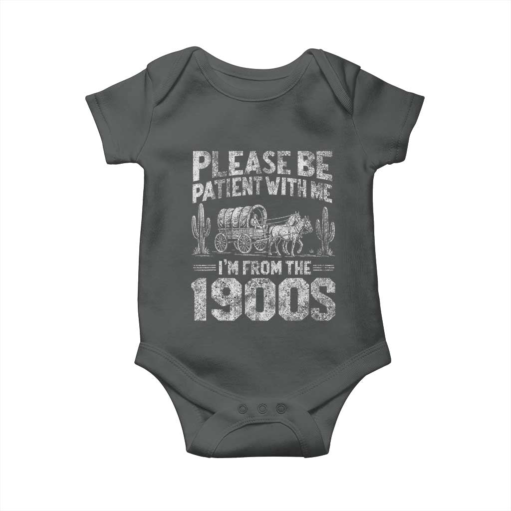 Funny Please Be Patient With Me I'm From The 1900s Baby Onesie Vintage Carriage - Wonder Print Shop