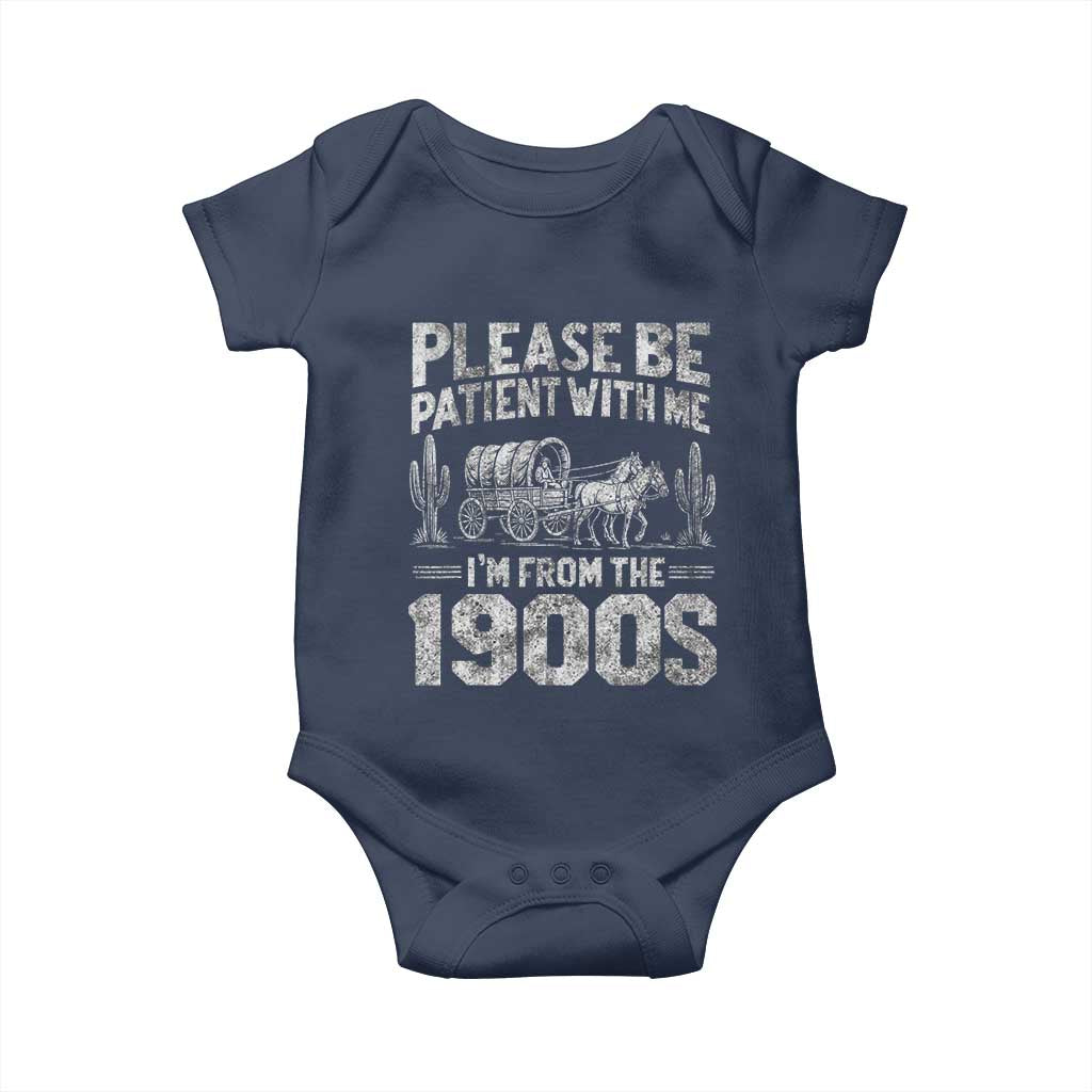 Funny Please Be Patient With Me I'm From The 1900s Baby Onesie Vintage Carriage - Wonder Print Shop