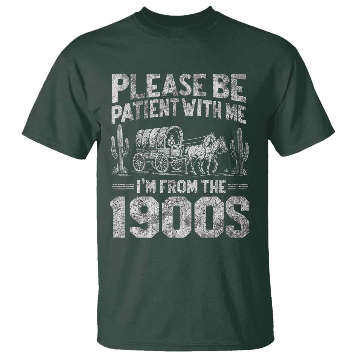 Funny Please Be Patient With Me I'm From The 1900s T Shirt Vintage Carriage - Wonder Print Shop