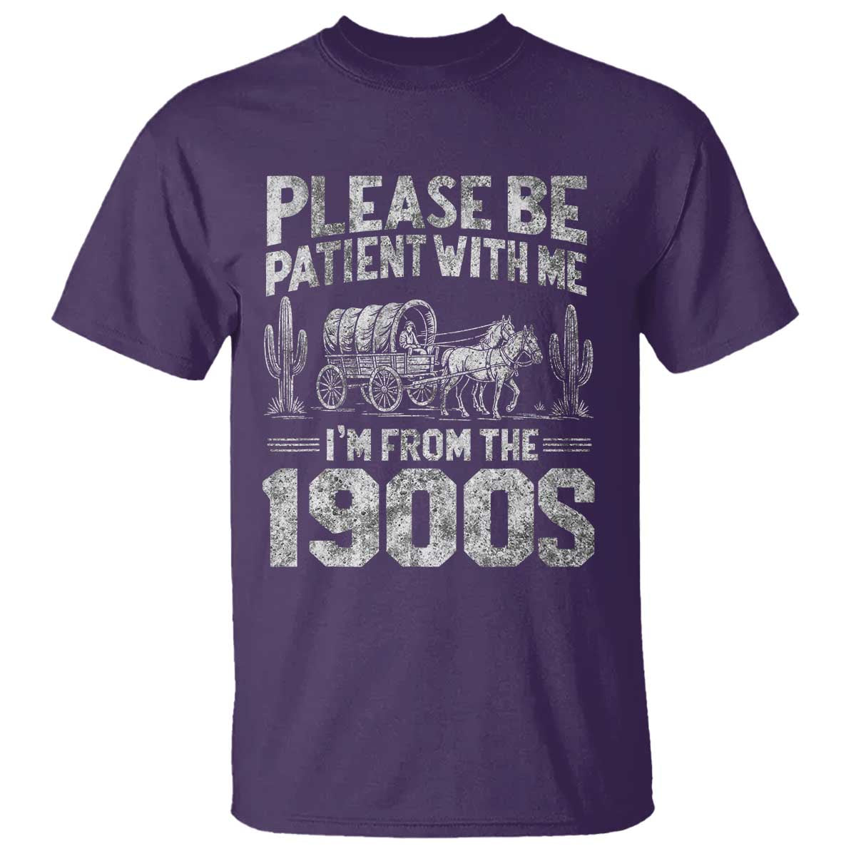 Funny Please Be Patient With Me I'm From The 1900s T Shirt Vintage Carriage - Wonder Print Shop