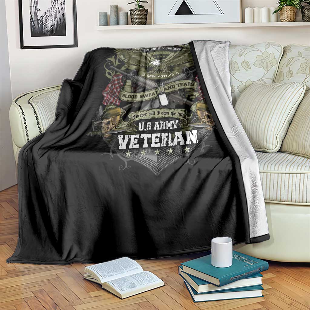 US Military Army Veteran Throw Blanket It Cannot Be Inherited Nor Can It Be Purchased I Have Earned It - Wonder Print Shop