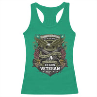 US Military Army Veteran Racerback Tank Top It Cannot Be Inherited Nor Can It Be Purchased I Have Earned It - Wonder Print Shop