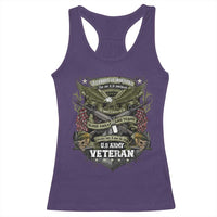 US Military Army Veteran Racerback Tank Top It Cannot Be Inherited Nor Can It Be Purchased I Have Earned It - Wonder Print Shop