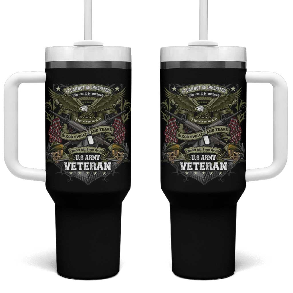 US Military Army Veteran Tumbler With Handle It Cannot Be Inherited Nor Can It Be Purchased I Have Earned It - Wonder Print Shop
