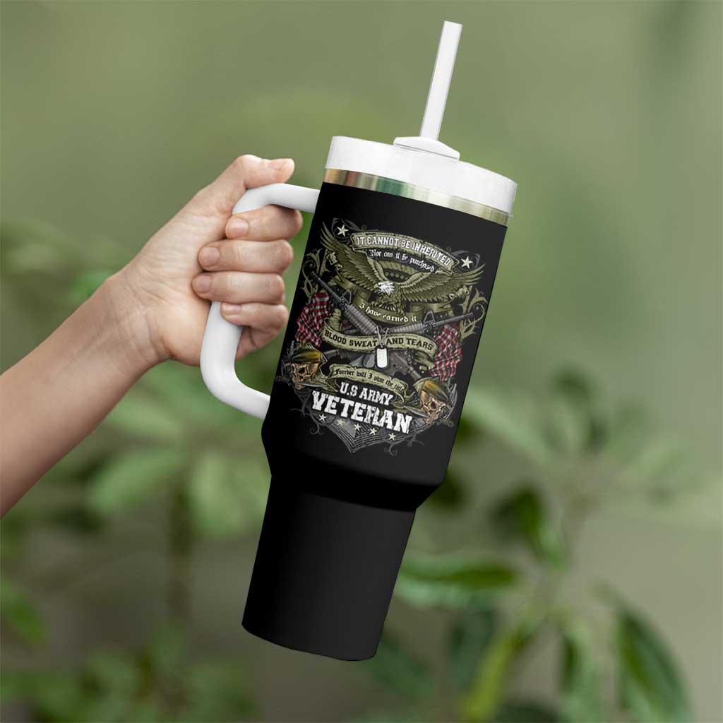 US Military Army Veteran Tumbler With Handle It Cannot Be Inherited Nor Can It Be Purchased I Have Earned It - Wonder Print Shop