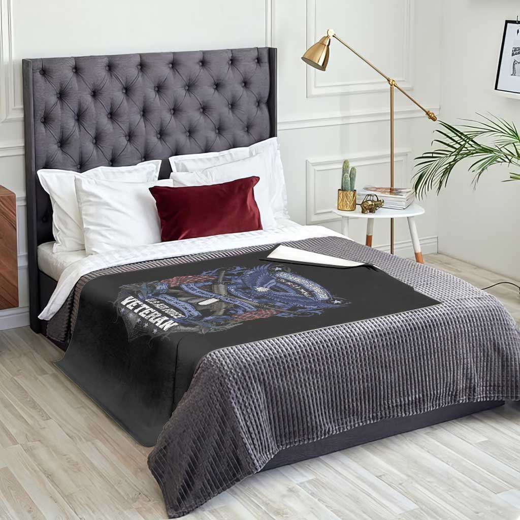 US Military Air Force Veteran Throw Blanket It Cannot Be Inherited Nor Can It Be Purchased I Have Earned It - Wonder Print Shop