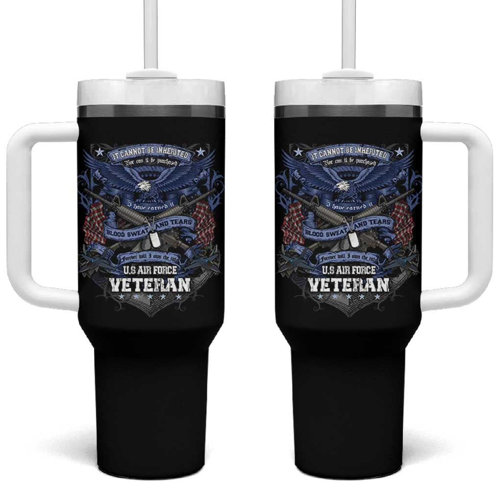US Military Air Force Veteran Tumbler With Handle It Cannot Be Inherited Nor Can It Be Purchased I Have Earned It - Wonder Print Shop