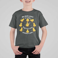 My Duck Arent In A Row They Are In A Circle Passing A Joint T Shirt For Kid Funny Duck Weed Marijuana Lover