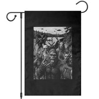 Funny Cryptid Creatures Selfie Garden Flag Bigfoot Alien Cryptozoology Fantasy Mythical Monsters
