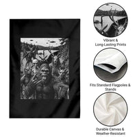 Funny Cryptid Creatures Selfie Garden Flag Bigfoot Alien Cryptozoology Fantasy Mythical Monsters