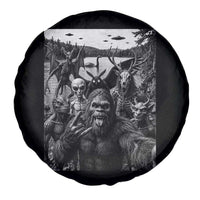 Funny Cryptid Creatures Selfie Spare Tire Cover Bigfoot Alien Cryptozoology Fantasy Mythical Monsters