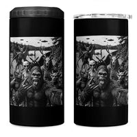 Funny Cryptid Creatures Selfie 4 in 1 Can Cooler Tumbler Bigfoot Alien Cryptozoology Fantasy Mythical Monsters