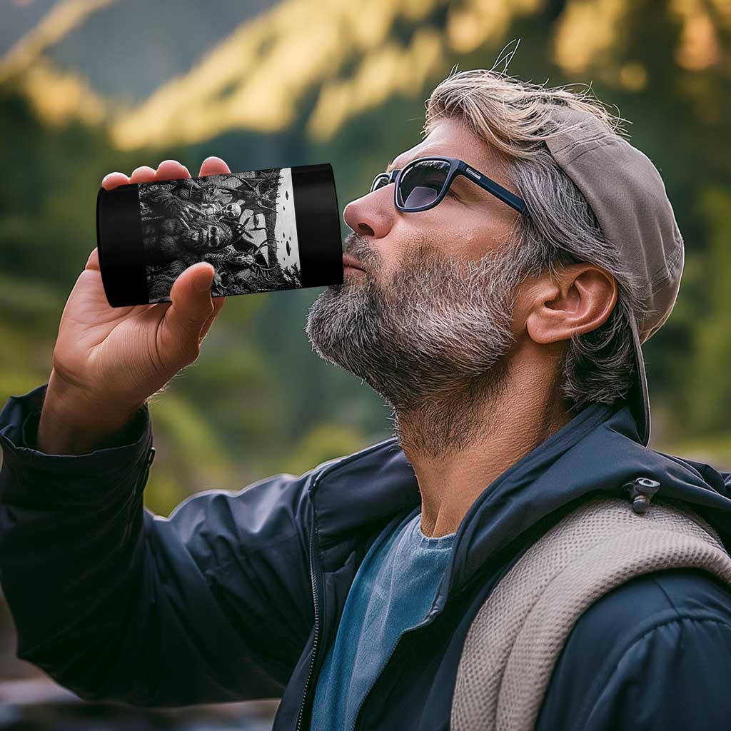 Funny Cryptid Creatures Selfie 4 in 1 Can Cooler Tumbler Bigfoot Alien Cryptozoology Fantasy Mythical Monsters