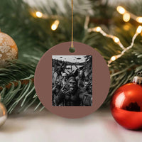 Funny Cryptid Creatures Selfie Ceramic Ornament Bigfoot Alien Cryptozoology Fantasy Mythical Monsters