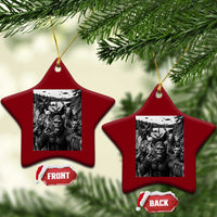 Funny Cryptid Creatures Selfie Ceramic Ornament Bigfoot Alien Cryptozoology Fantasy Mythical Monsters