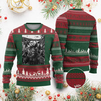 Funny Cryptid Creatures Selfie Ugly Christmas Sweater Bigfoot Alien Cryptozoology Fantasy Mythical Monsters