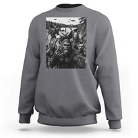 Funny Cryptid Creatures Selfie Sweatshirt Bigfoot Alien Cryptozoology Fantasy Mythical Monsters