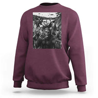 Funny Cryptid Creatures Selfie Sweatshirt Bigfoot Alien Cryptozoology Fantasy Mythical Monsters