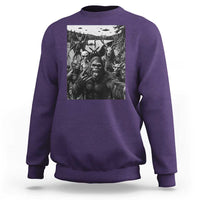 Funny Cryptid Creatures Selfie Sweatshirt Bigfoot Alien Cryptozoology Fantasy Mythical Monsters