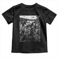 Funny Cryptid Creatures Selfie Toddler T Shirt Bigfoot Alien Cryptozoology Fantasy Mythical Monsters