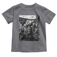 Funny Cryptid Creatures Selfie Toddler T Shirt Bigfoot Alien Cryptozoology Fantasy Mythical Monsters