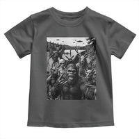 Funny Cryptid Creatures Selfie Toddler T Shirt Bigfoot Alien Cryptozoology Fantasy Mythical Monsters