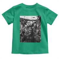Funny Cryptid Creatures Selfie Toddler T Shirt Bigfoot Alien Cryptozoology Fantasy Mythical Monsters