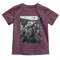 Funny Cryptid Creatures Selfie Toddler T Shirt Bigfoot Alien Cryptozoology Fantasy Mythical Monsters