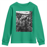 Funny Cryptid Creatures Selfie Youth Sweatshirt Bigfoot Alien Cryptozoology Fantasy Mythical Monsters