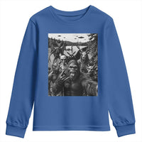 Funny Cryptid Creatures Selfie Youth Sweatshirt Bigfoot Alien Cryptozoology Fantasy Mythical Monsters