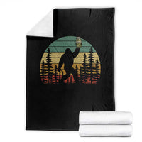 Funny Bigfoot Pickles Lover Throw Blanket Retro Sasquatch Cucumber Food Lover