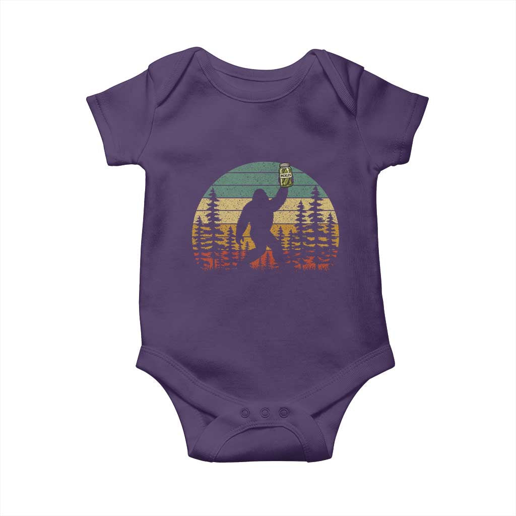 Funny Bigfoot Pickles Lover Baby Onesie Retro Sasquatch Cucumber Food Lover