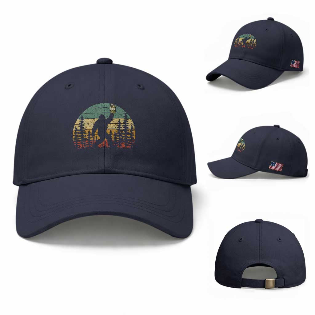 Funny Bigfoot Pickles Lover Baseball Cap Retro Sasquatch Cucumber Food Lover