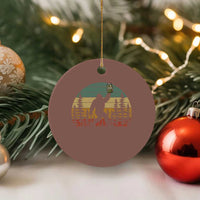 Funny Bigfoot Pickles Lover Ceramic Ornament Retro Sasquatch Cucumber Food Lover