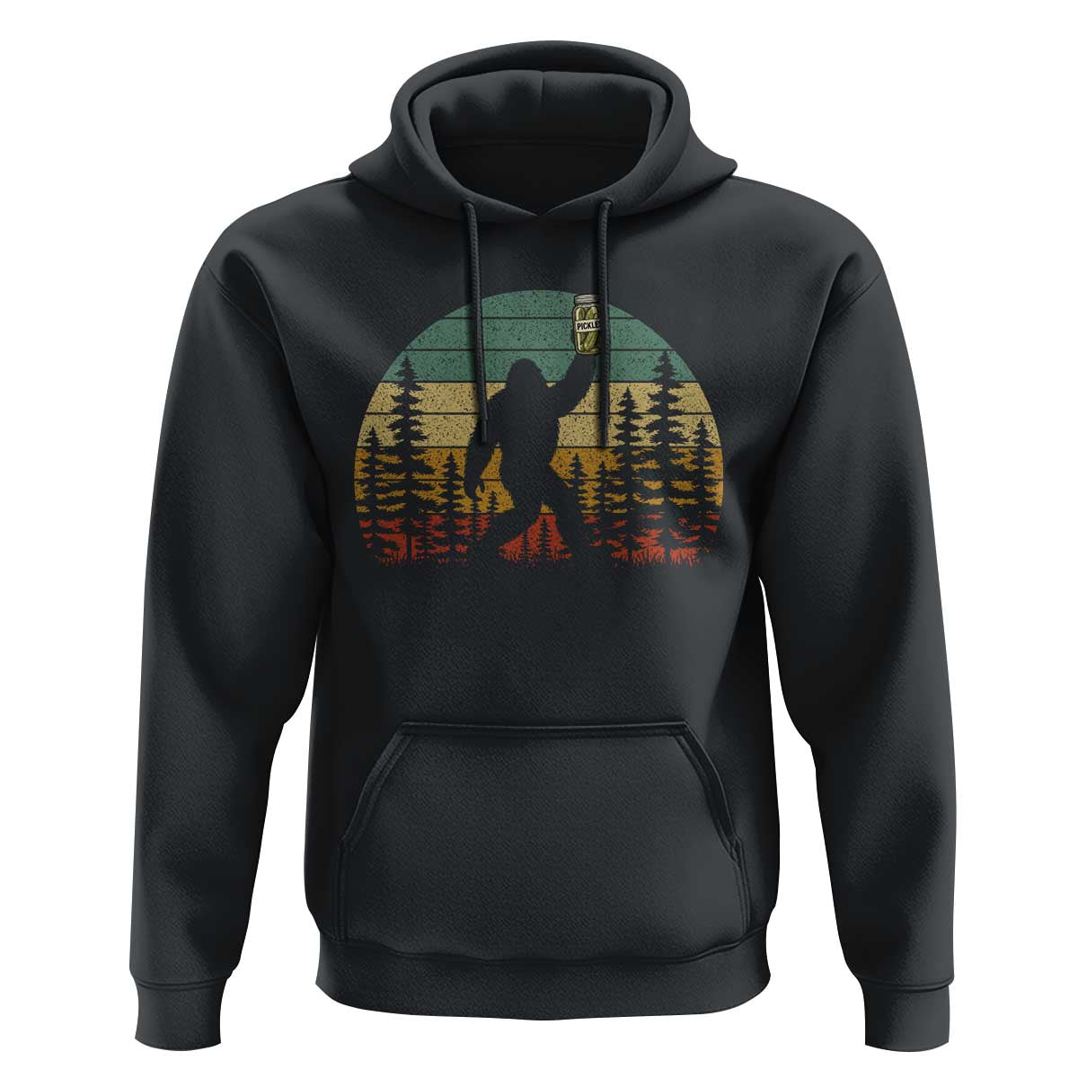 Funny Bigfoot Pickles Lover Hoodie Retro Sasquatch Cucumber Food Lover