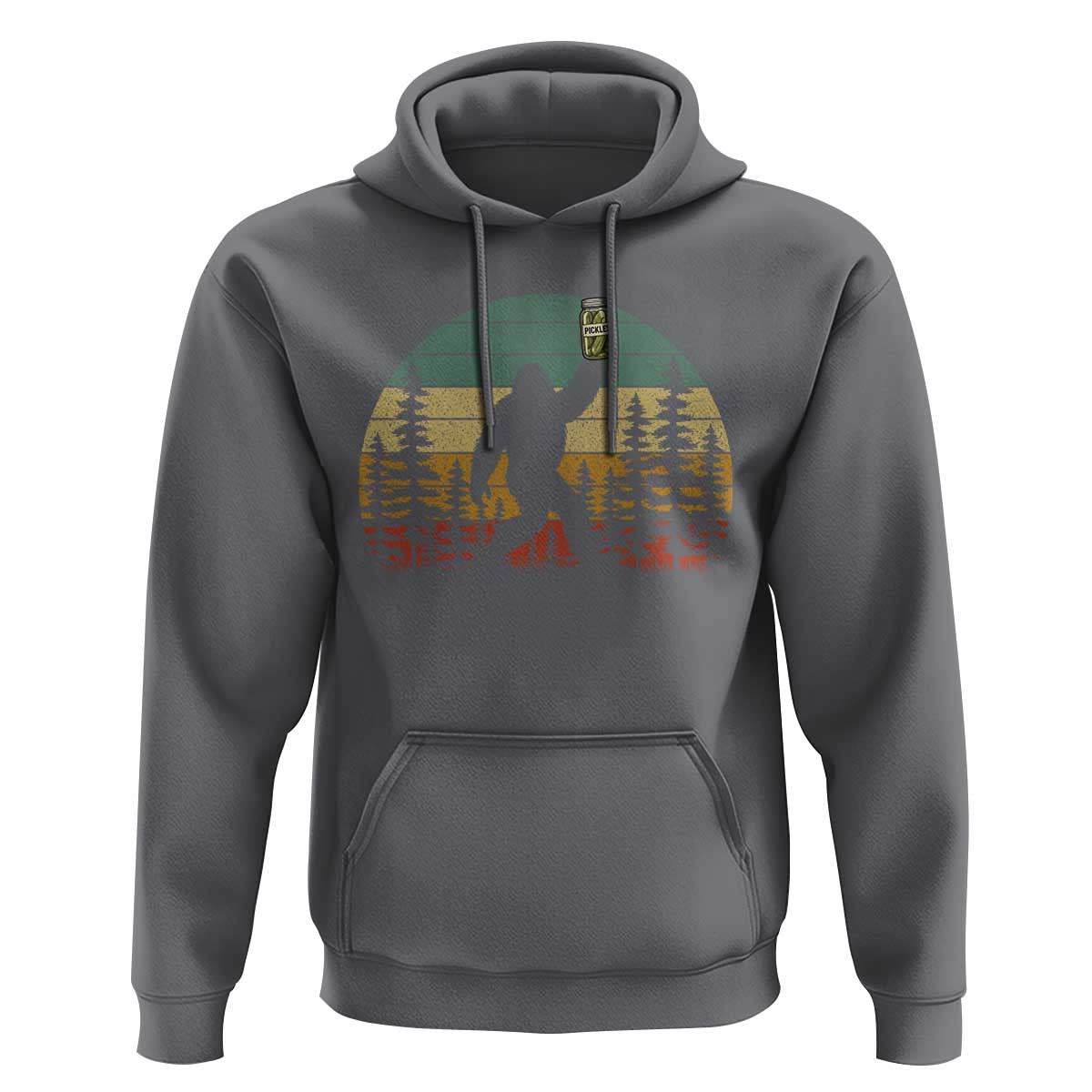 Funny Bigfoot Pickles Lover Hoodie Retro Sasquatch Cucumber Food Lover