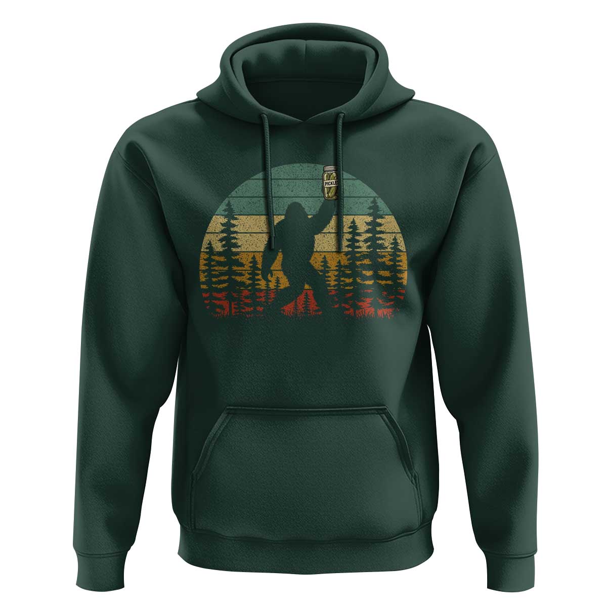 Funny Bigfoot Pickles Lover Hoodie Retro Sasquatch Cucumber Food Lover