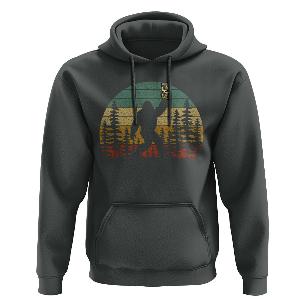 Funny Bigfoot Pickles Lover Hoodie Retro Sasquatch Cucumber Food Lover