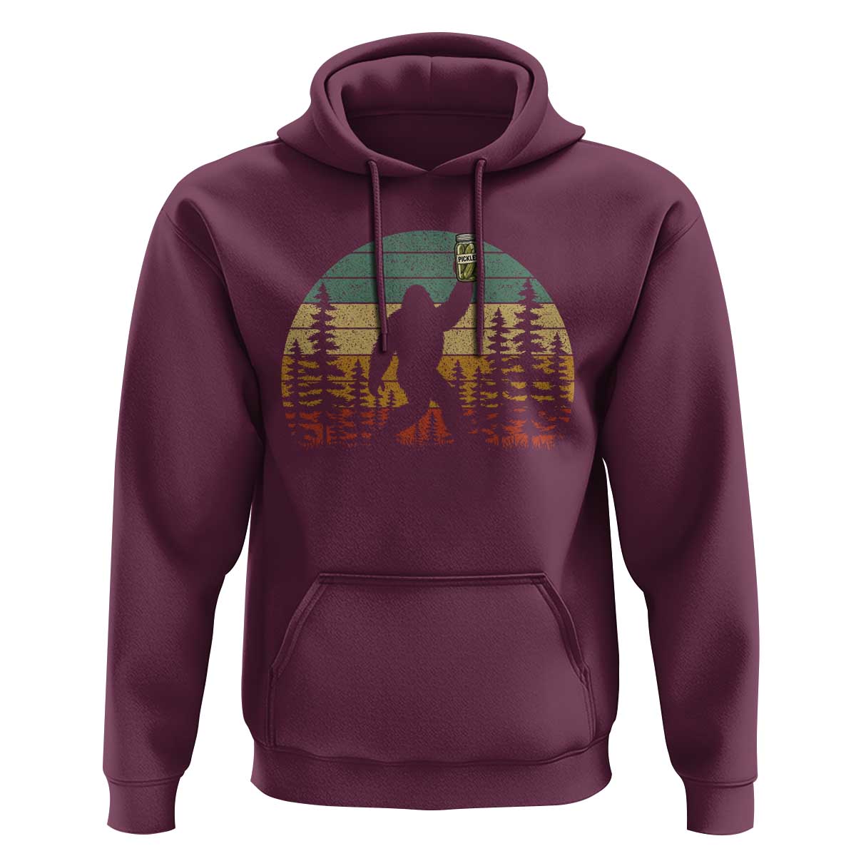 Funny Bigfoot Pickles Lover Hoodie Retro Sasquatch Cucumber Food Lover