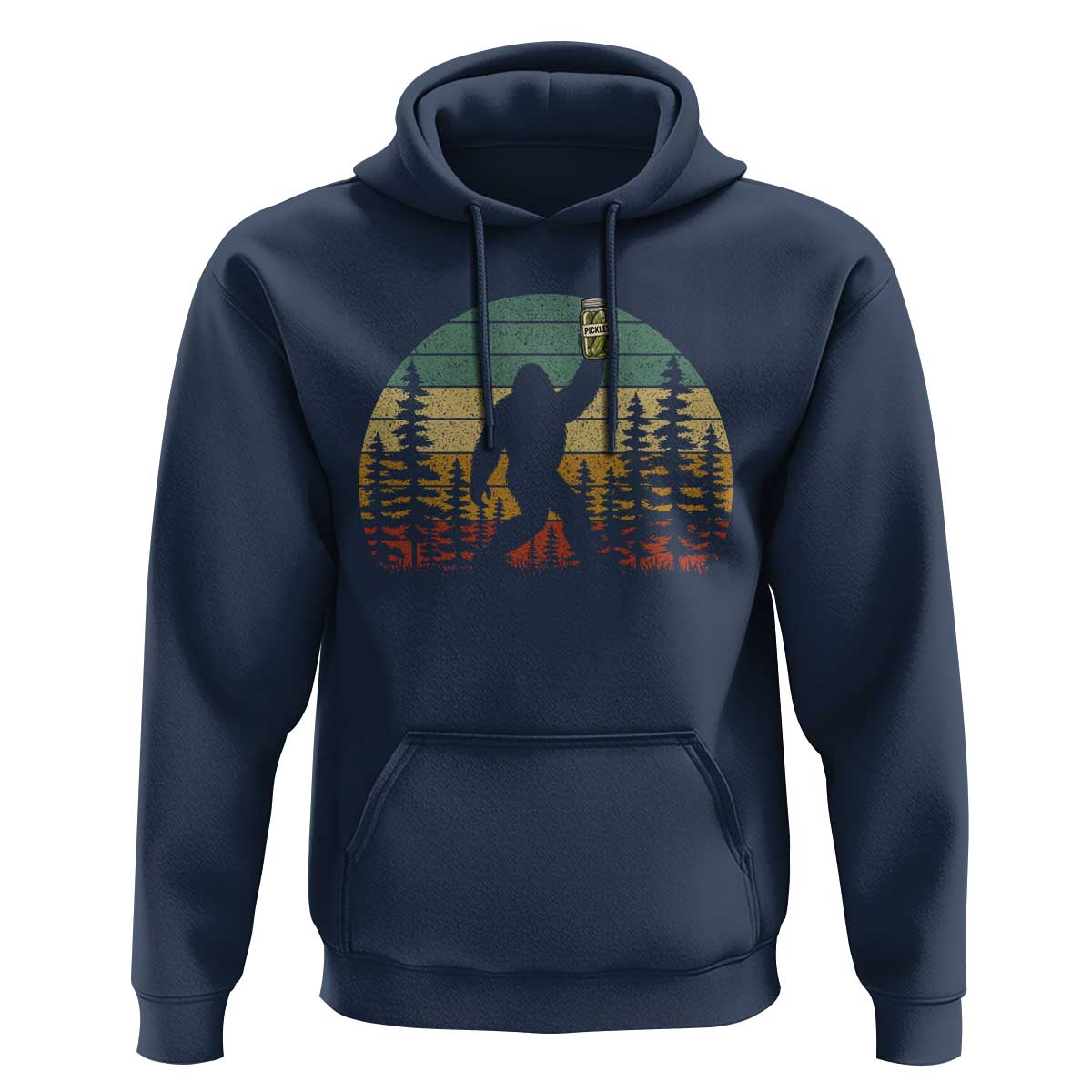 Funny Bigfoot Pickles Lover Hoodie Retro Sasquatch Cucumber Food Lover